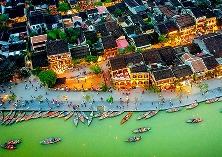 中越浪漫時光~巨手黃金橋、古城下午茶、迦南島簸箕船、豪華五星峴港會安5日